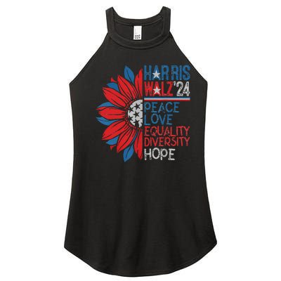 Kamala Walz Peace Love Equality Hope Diversity Gift Women’s Perfect Tri Rocker Tank