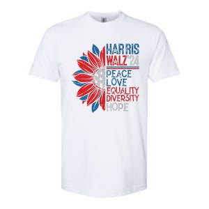 Kamala Walz Peace Love Equality Hope Diversity Gift Softstyle CVC T-Shirt