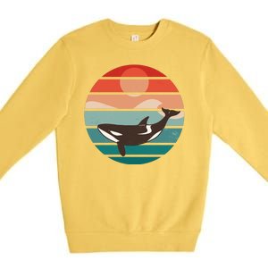 Killer Whale Retro Sunset Premium Crewneck Sweatshirt