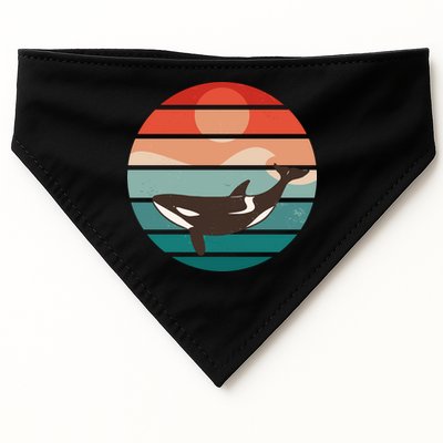 Killer Whale Retro Sunset USA-Made Doggie Bandana