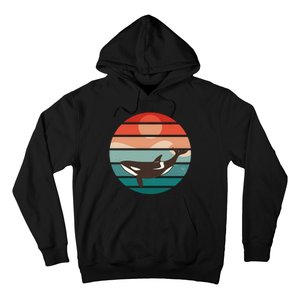 Killer Whale Retro Sunset Hoodie