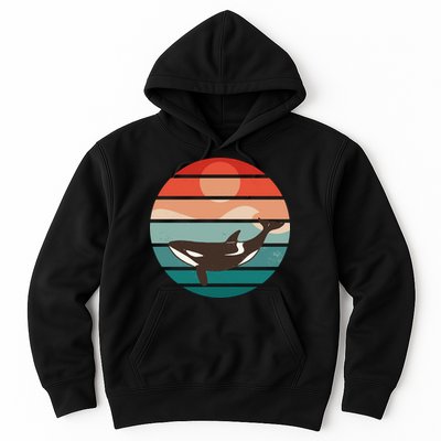 Killer Whale Retro Sunset Hoodie