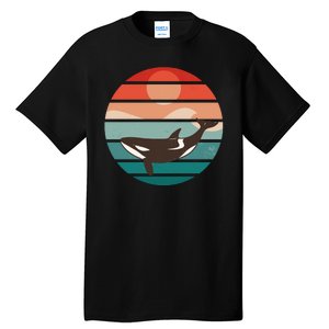 Killer Whale Retro Sunset Tall T-Shirt