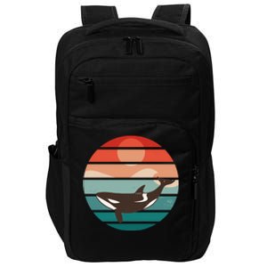 Killer Whale Retro Sunset Impact Tech Backpack