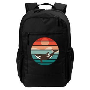 Killer Whale Retro Sunset Daily Commute Backpack