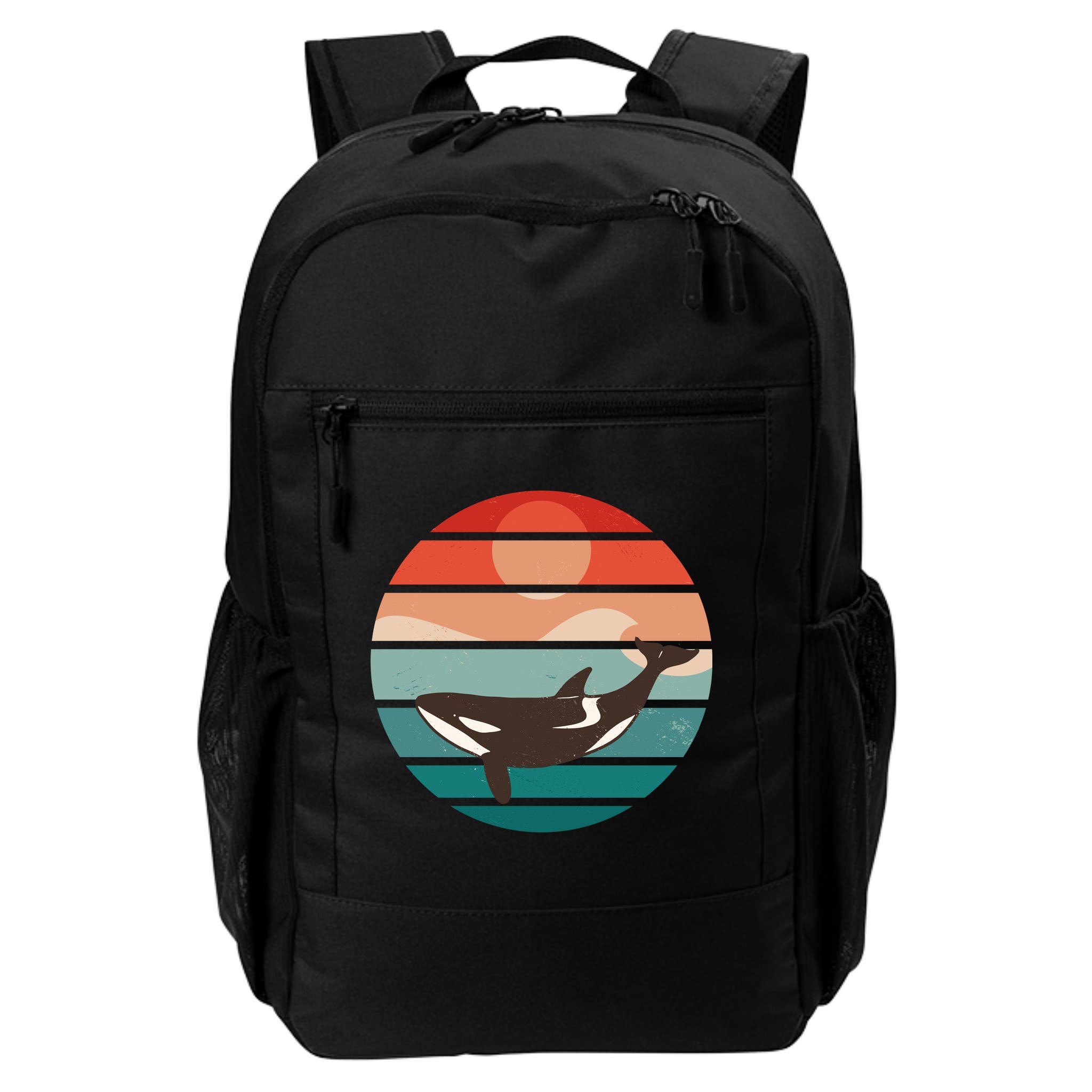 Killer Whale Retro Sunset Backpack