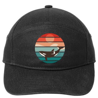 Killer Whale Retro Sunset 7-Panel Snapback Hat