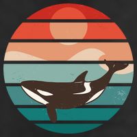 Killer Whale Retro Sunset Adult Drive Performance Visor