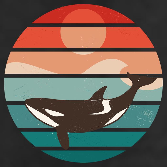 Killer Whale Retro Sunset Adult Drive Performance Visor