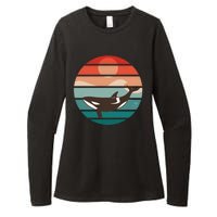 Killer Whale Retro Sunset Womens CVC Long Sleeve Shirt