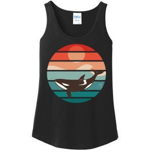 Killer Whale Retro Sunset Ladies Essential Tank