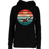 Killer Whale Retro Sunset Womens Funnel Neck Pullover Hood