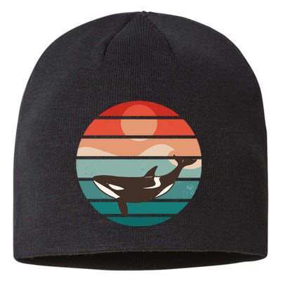 Killer Whale Retro Sunset Sustainable Beanie