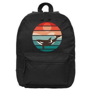 Killer Whale Retro Sunset 16 in Basic Backpack