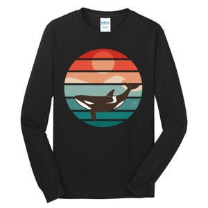 Killer Whale Retro Sunset Tall Long Sleeve T-Shirt