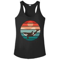 Killer Whale Retro Sunset Ladies PosiCharge Competitor Racerback Tank