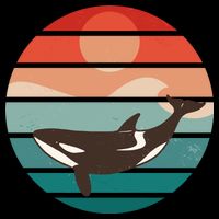 Killer Whale Retro Sunset Bag