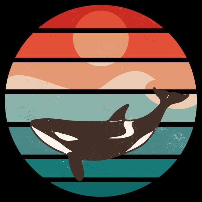 Killer Whale Retro Sunset Bag