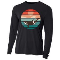 Killer Whale Retro Sunset Cooling Performance Long Sleeve Crew