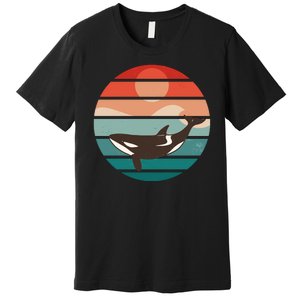 Killer Whale Retro Sunset Premium T-Shirt