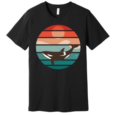 Killer Whale Retro Sunset Premium T-Shirt