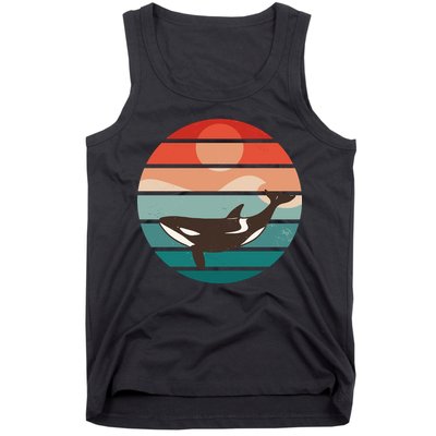 Killer Whale Retro Sunset Tank Top