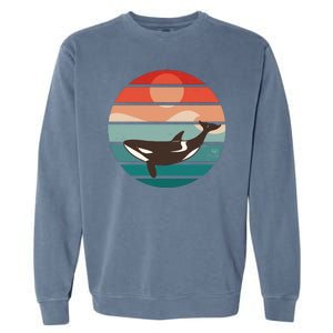 Killer Whale Retro Sunset Garment-Dyed Sweatshirt