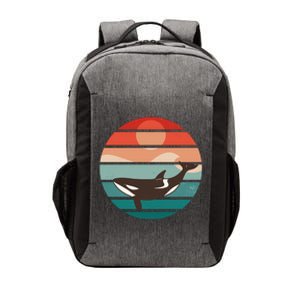 Killer Whale Retro Sunset Vector Backpack