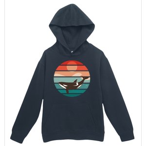 Killer Whale Retro Sunset Urban Pullover Hoodie