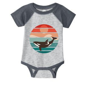 Killer Whale Retro Sunset Infant Baby Jersey Bodysuit