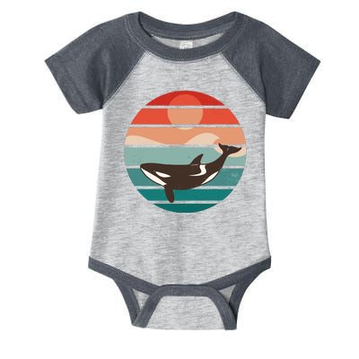 Killer Whale Retro Sunset Infant Baby Jersey Bodysuit