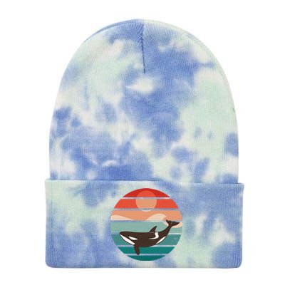 Killer Whale Retro Sunset Tie Dye 12in Knit Beanie