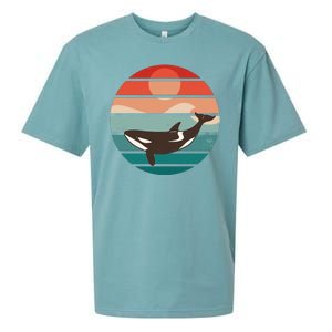 Killer Whale Retro Sunset Sueded Cloud Jersey T-Shirt