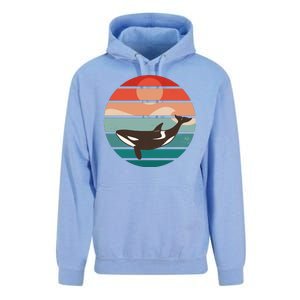 Killer Whale Retro Sunset Unisex Surf Hoodie