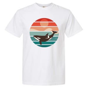 Killer Whale Retro Sunset Garment-Dyed Heavyweight T-Shirt