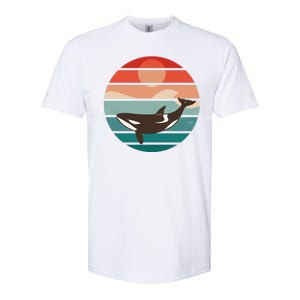 Killer Whale Retro Sunset Softstyle CVC T-Shirt