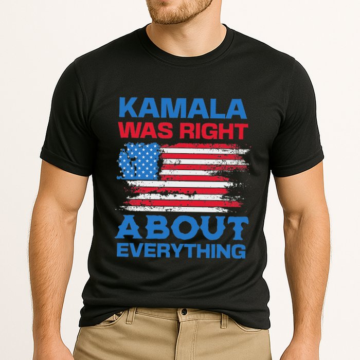 Kamala Was Right About Everything American Flag Cooling Performance Crew T-Shirt