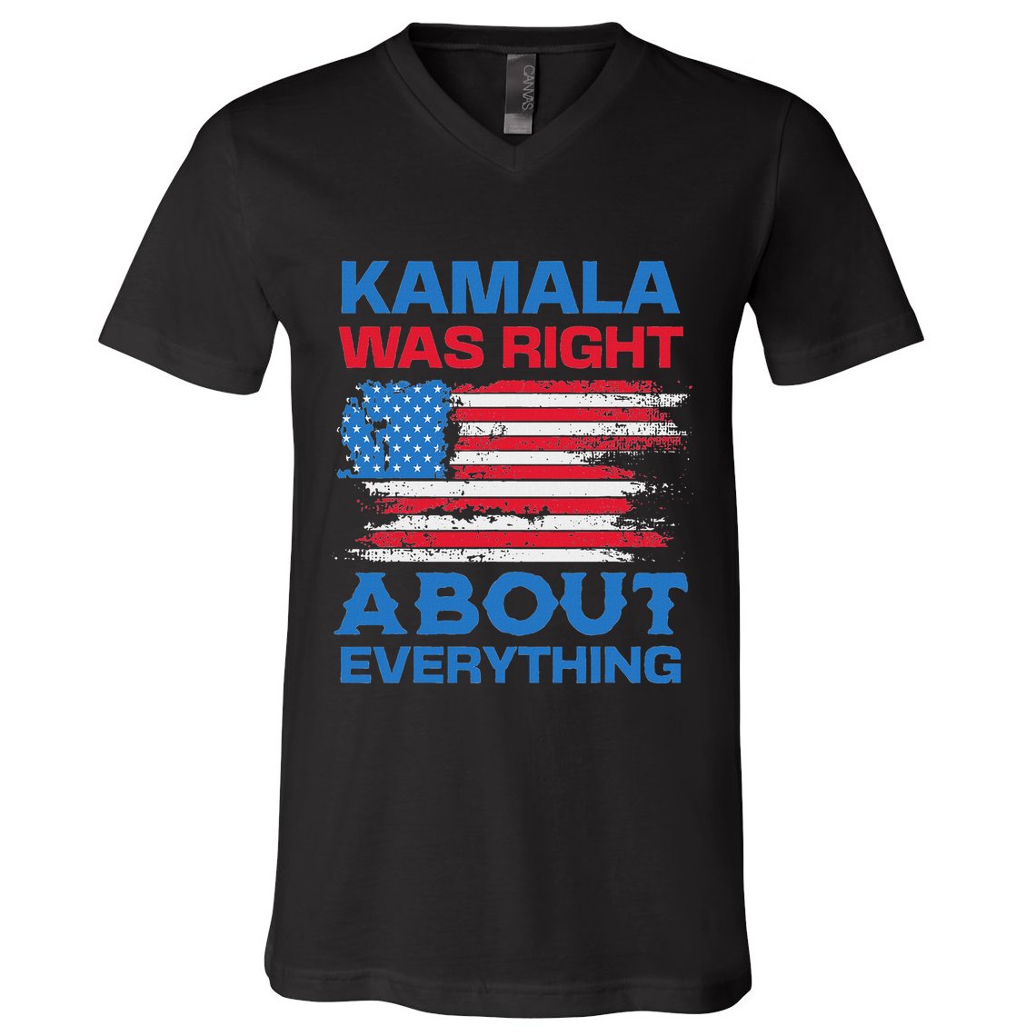 Kamala Was Right About Everything American Flag V-Neck T-Shirt