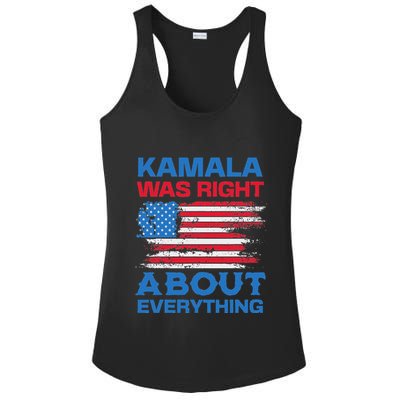 Kamala Was Right About Everything American Flag Ladies PosiCharge Competitor Racerback Tank