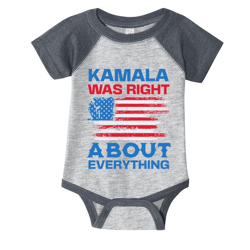 Kamala Was Right About Everything American Flag Infant Baby Jersey Bodysuit