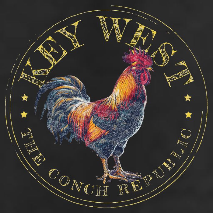 Key West Rooster Fl The Conch Republic Funny Souvenir 7 Panel Mesh Trucker Snapback Hat