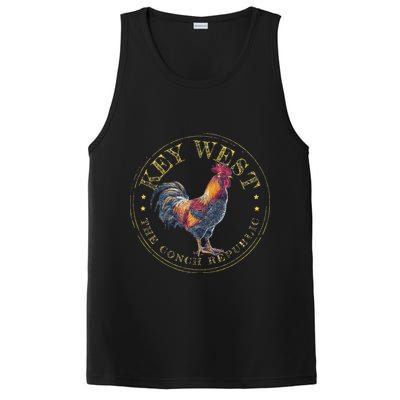 Key West Rooster Fl The Conch Republic Funny Souvenir PosiCharge Competitor Tank