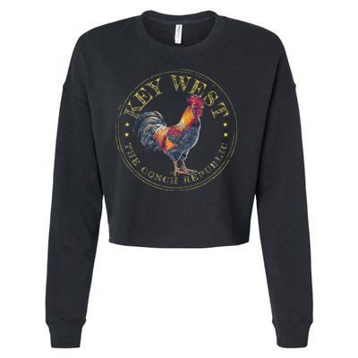 Key West Rooster Fl The Conch Republic Funny Souvenir Cropped Pullover Crew