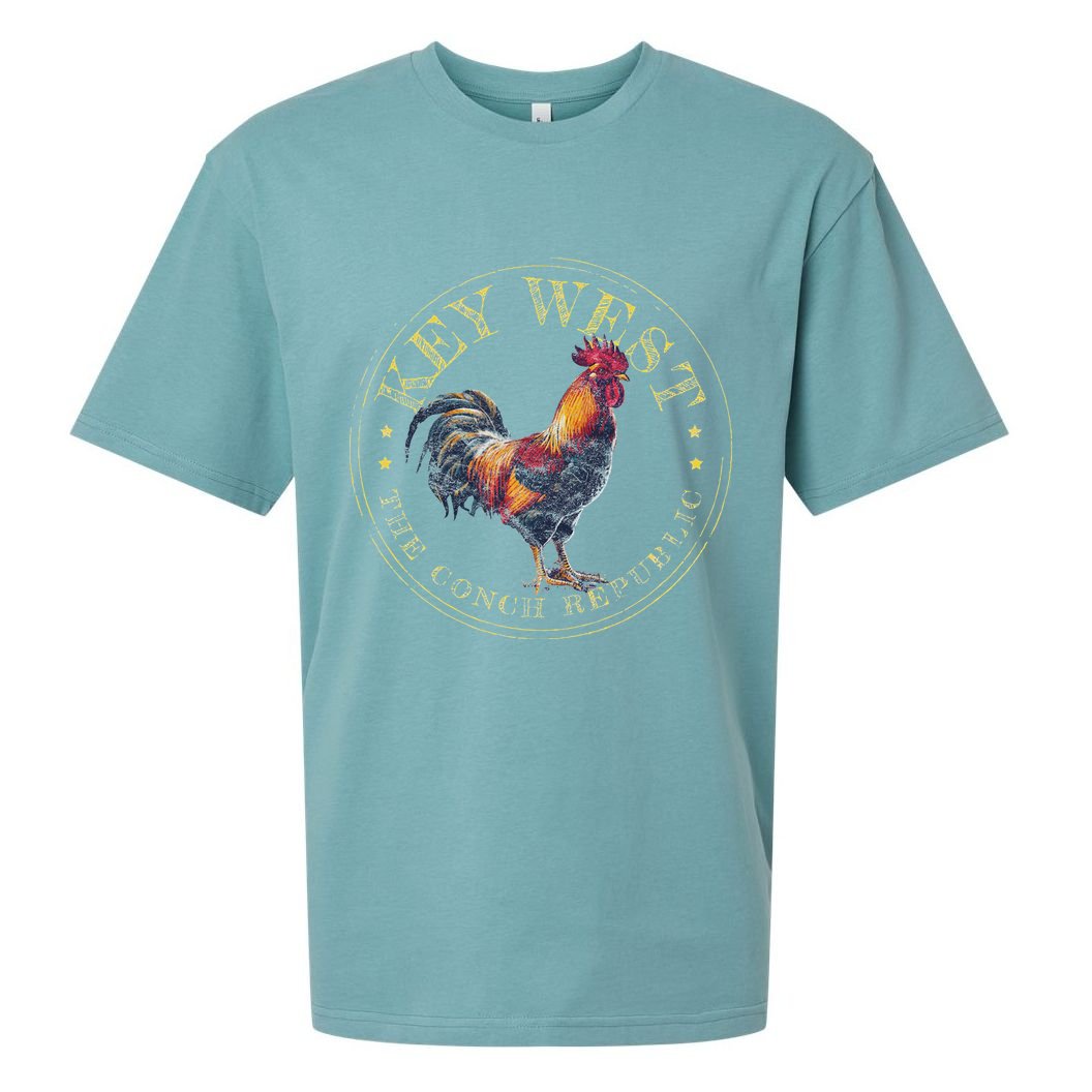 Key West Rooster Fl The Conch Republic Funny Souvenir Sueded Cloud Jersey T-Shirt