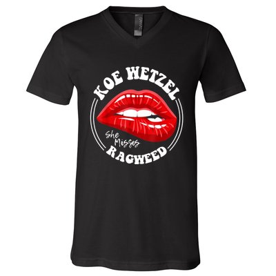 Koe Wetzel Ragweed She Misses Quote V-Neck T-Shirt