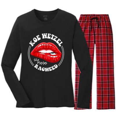 Koe Wetzel Ragweed She Misses Quote Women's Long Sleeve Flannel Pajama Set 