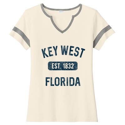 Key West Souvenirs Gift Florida Keys Fl Vintage Ladies Halftime Notch Neck Tee