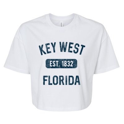 Key West Souvenirs Gift Florida Keys Fl Vintage Bella+Canvas Jersey Crop Tee