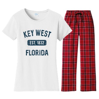 Key West Souvenirs Gift Florida Keys Fl Vintage Women's Flannel Pajama Set