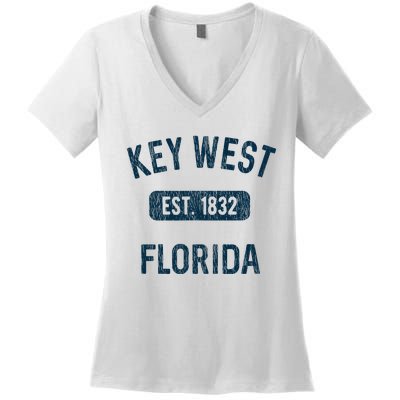 Key West Souvenirs Gift Florida Keys Fl Vintage Women's V-Neck T-Shirt